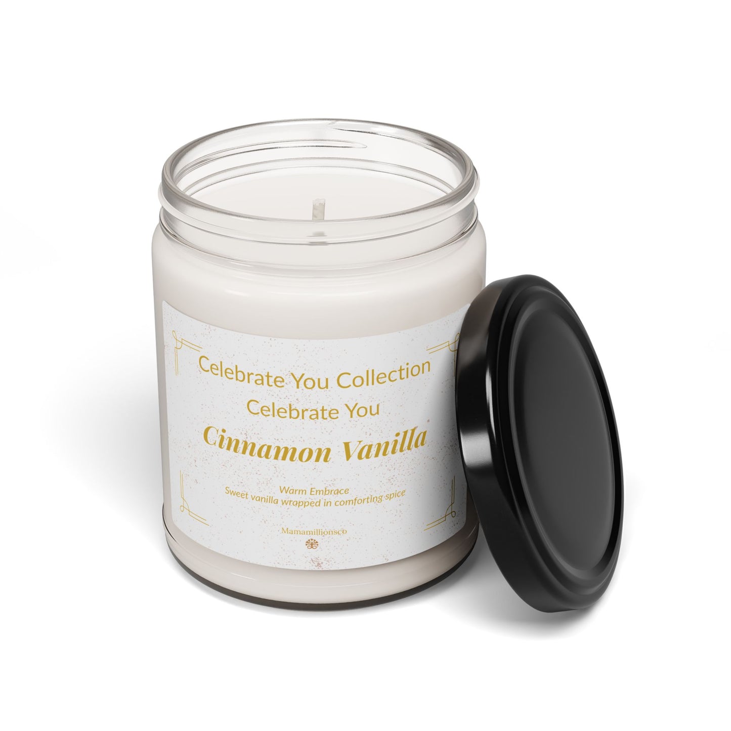 Celebrate You Collection: Celebrate You - Cinnamon Vanilla Relaxing Scented Soy Candle, Aromatherapy Candle, Gift for Her, Home Decor, Self-Care, Zen Meditation