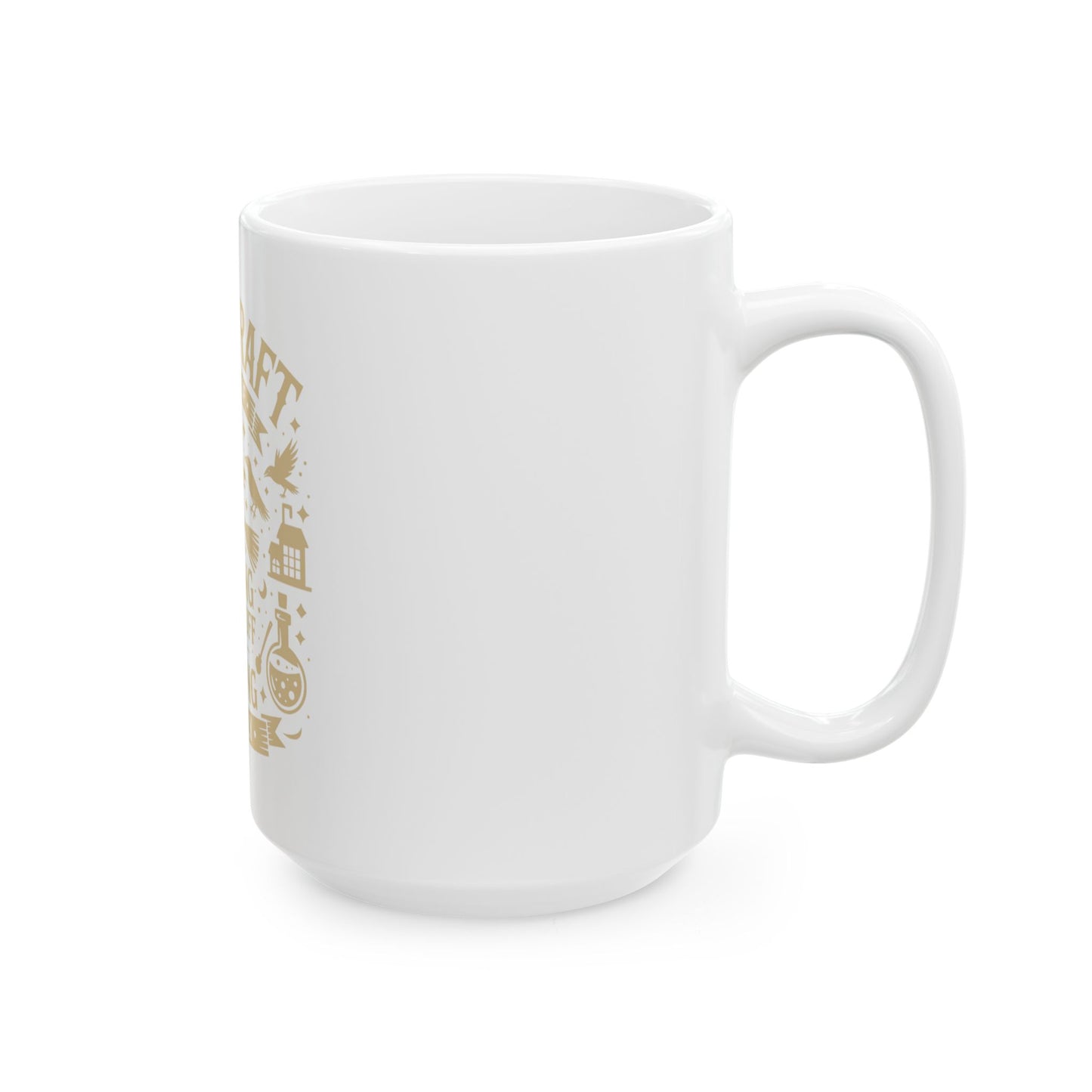 Bitchcraft Gold and White Ceramic Mug, Inspirational Coffee Cup, Heartfelt Gift, Self-Care, Home Decor, Morning Routine, Thoughtful Present