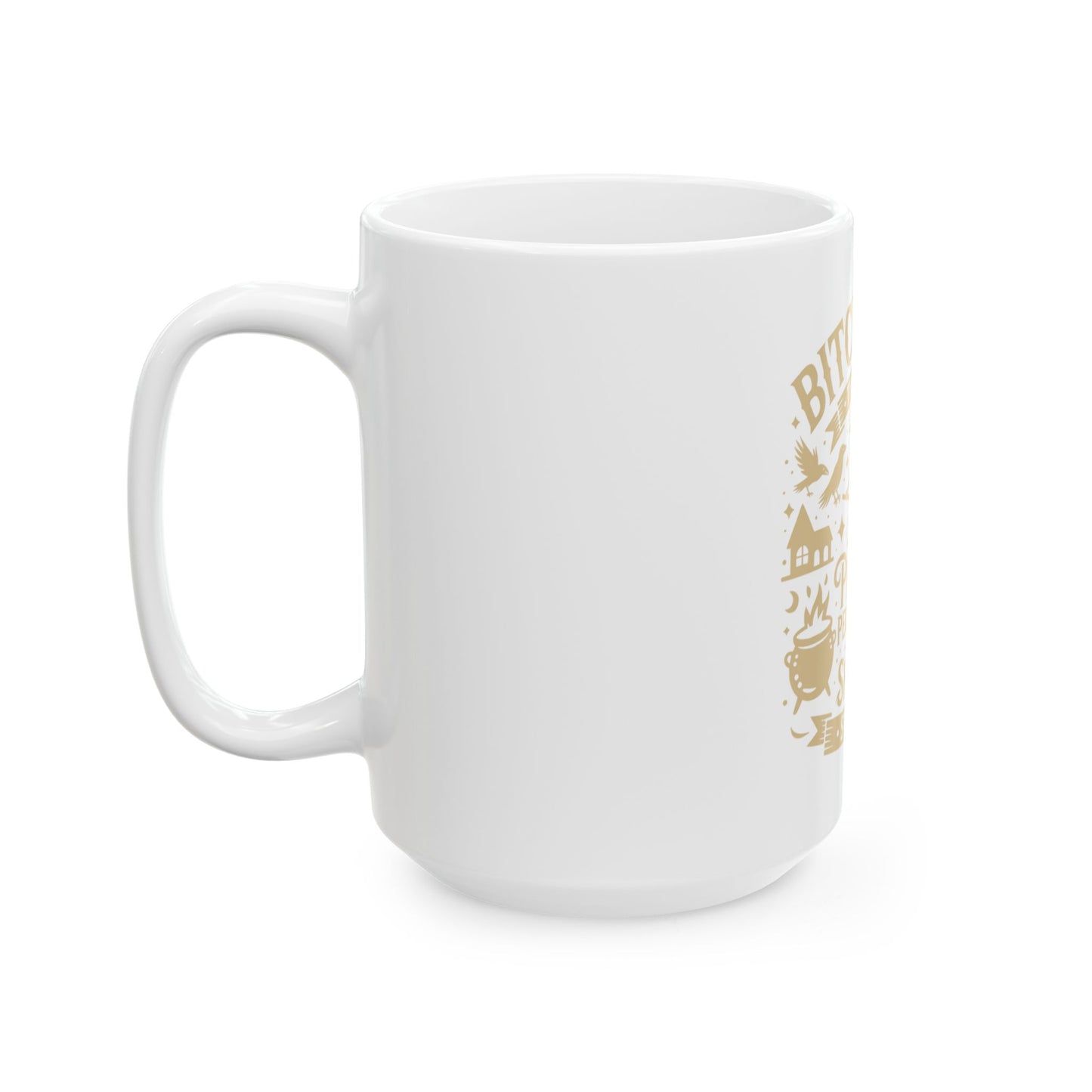 Bitchcraft Gold and White Ceramic Mug, Inspirational Coffee Cup, Heartfelt Gift, Self-Care, Home Decor, Morning Routine, Thoughtful Present