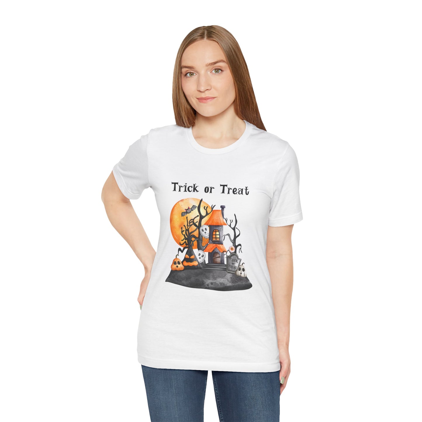 Funny Trick or Treat  Unisex Tee: Magical Attitude Shirt, Witchy Apparel, Unique Gift, Humor T-Shirt, Fun Everyday Wear