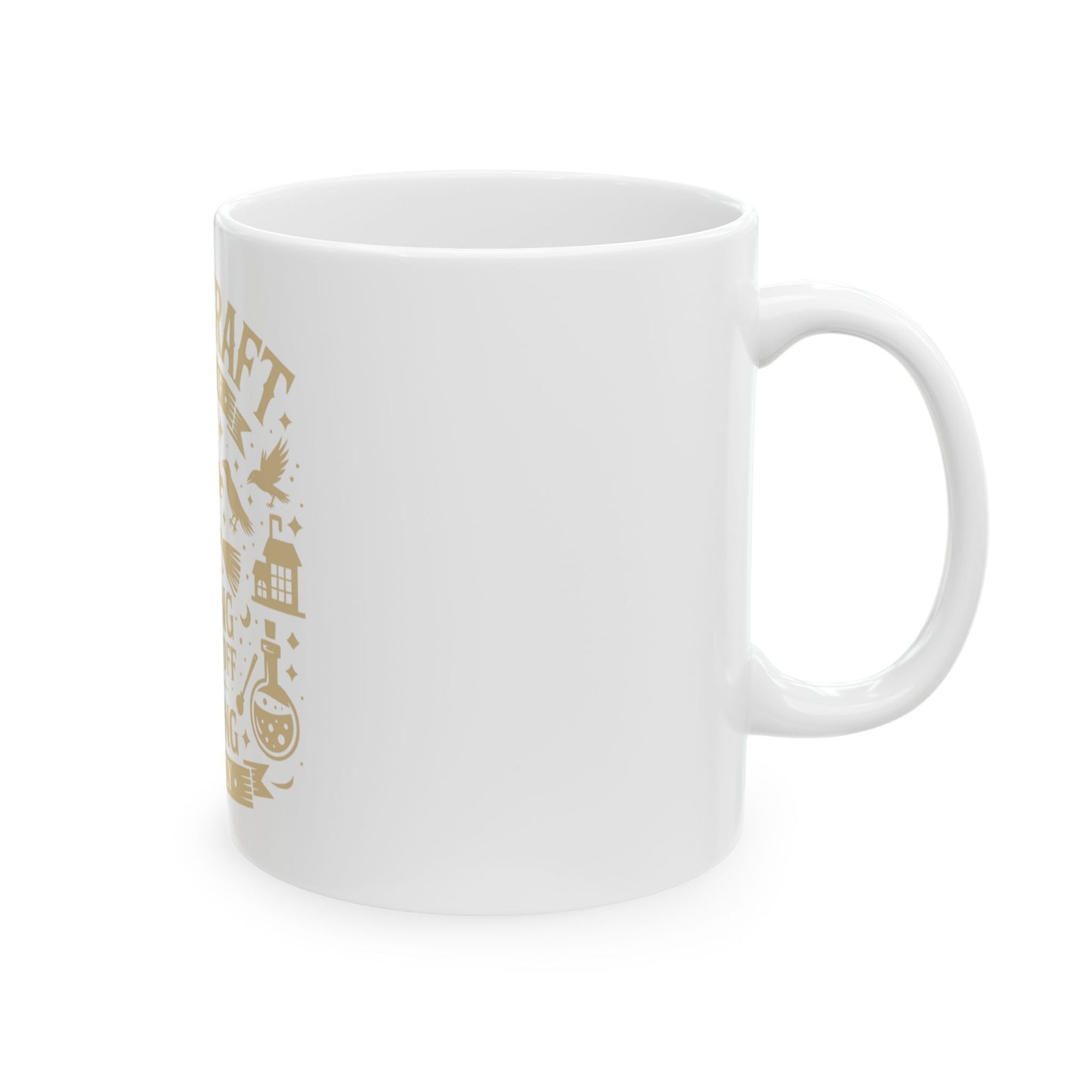Bitchcraft Gold and White Ceramic Mug, Inspirational Coffee Cup, Heartfelt Gift, Self-Care, Home Decor, Morning Routine, Thoughtful Present