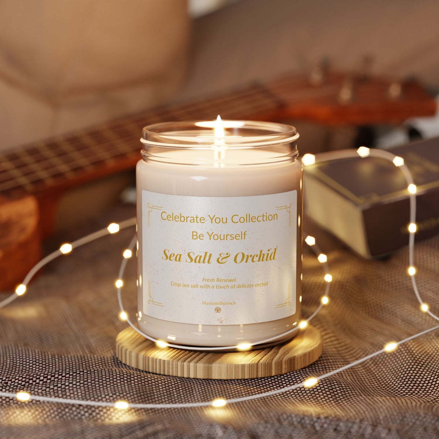 Celebrate You Collection:  Be Yourself - Sea Salt & Orchid Relaxing Scented Soy Candle, Aromatherapy Candle, Gift for Her, Home Decor, Self-Care, Zen Meditation