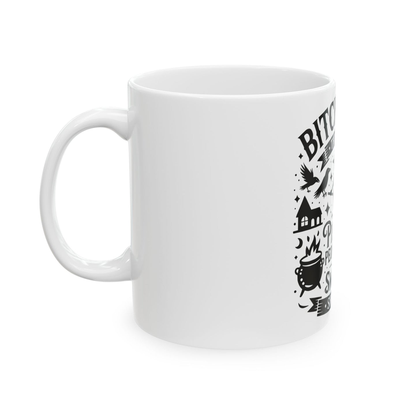 Bitchcraft Black and White Ceramic Mug, Inspirational Coffee Cup, Heartfelt Gift, Self-Care, Home Decor, Morning Routine, Thoughtful Present