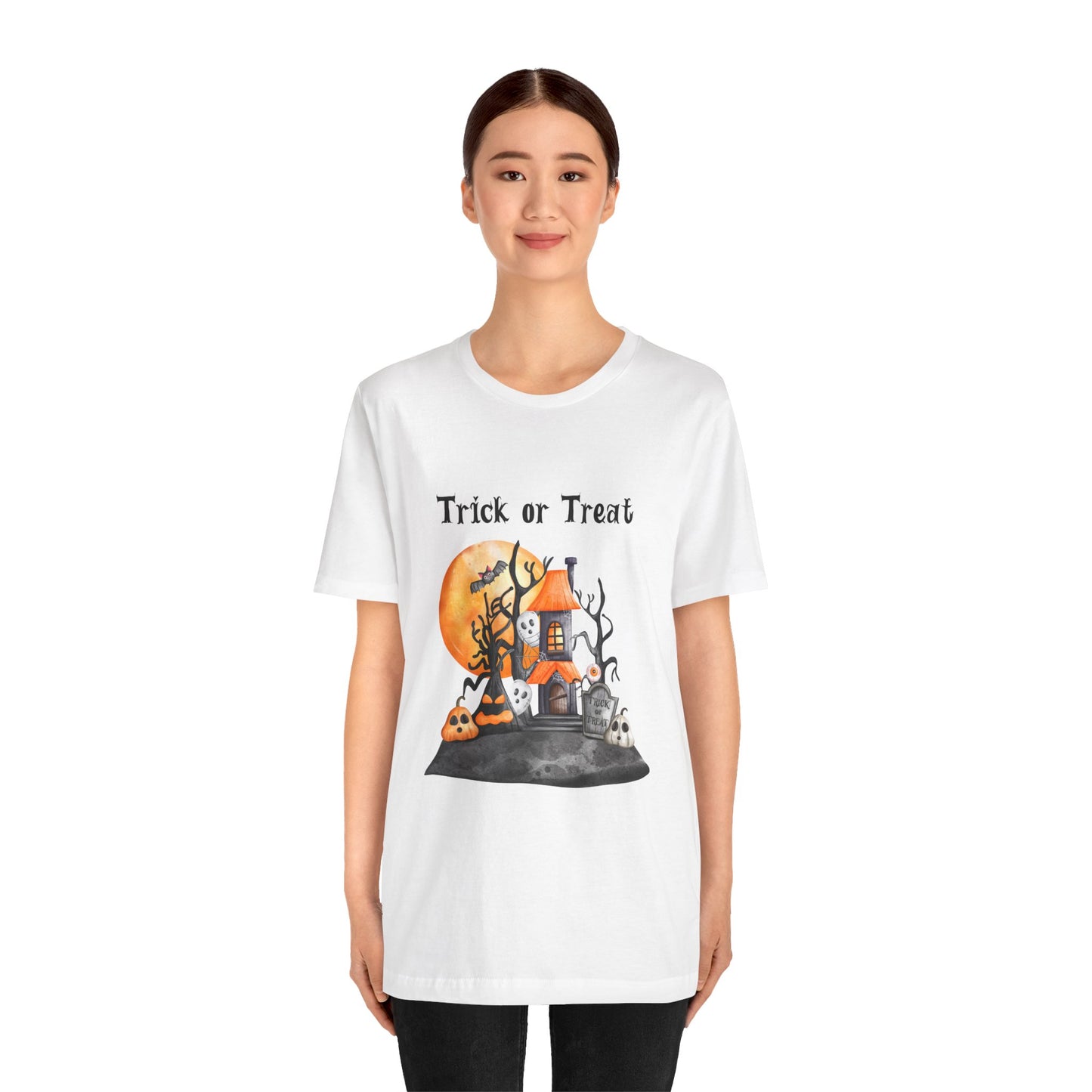 Funny Trick or Treat  Unisex Tee: Magical Attitude Shirt, Witchy Apparel, Unique Gift, Humor T-Shirt, Fun Everyday Wear