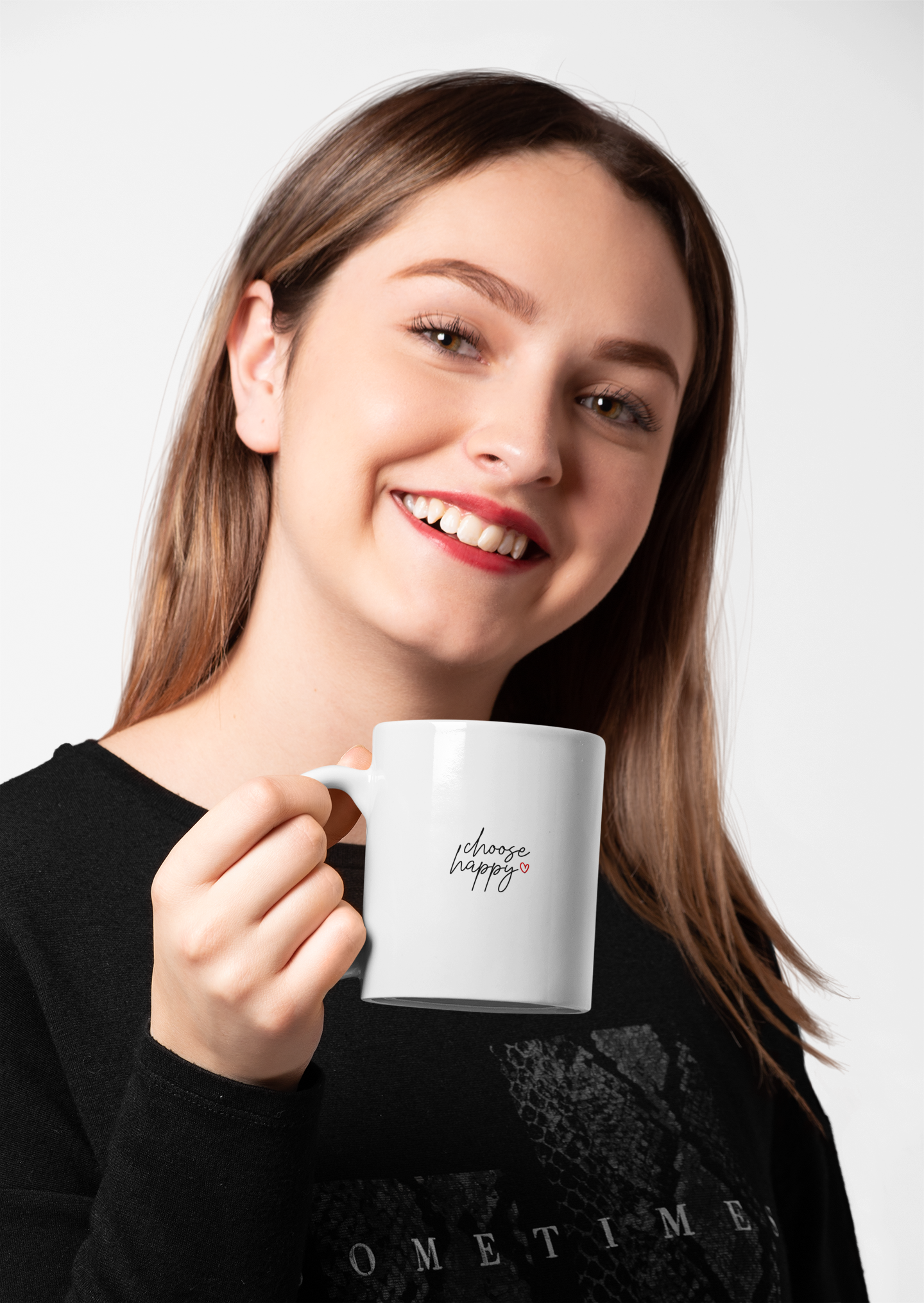 Choose Happy Ceramic Mug, Inspirational Coffee Cup, Heartfelt Gift, Self-Care, Home Decor, Morning Routine, Thoughtful Present
