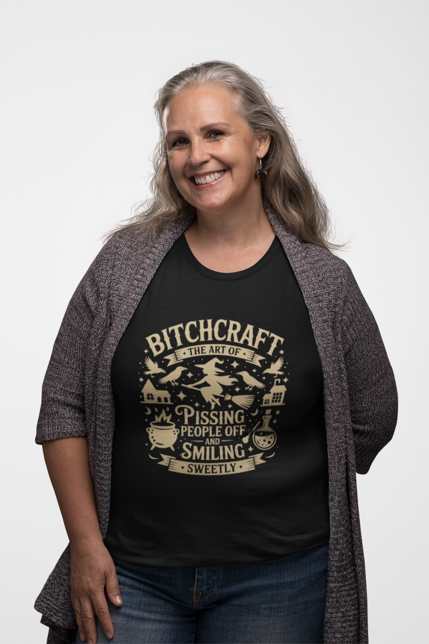 Black Bitchcraft Unisex Tee: Magical Attitude Shirt, Witchy Apparel, Unique Gift, Humor T-Shirt, Fun Everyday Wear