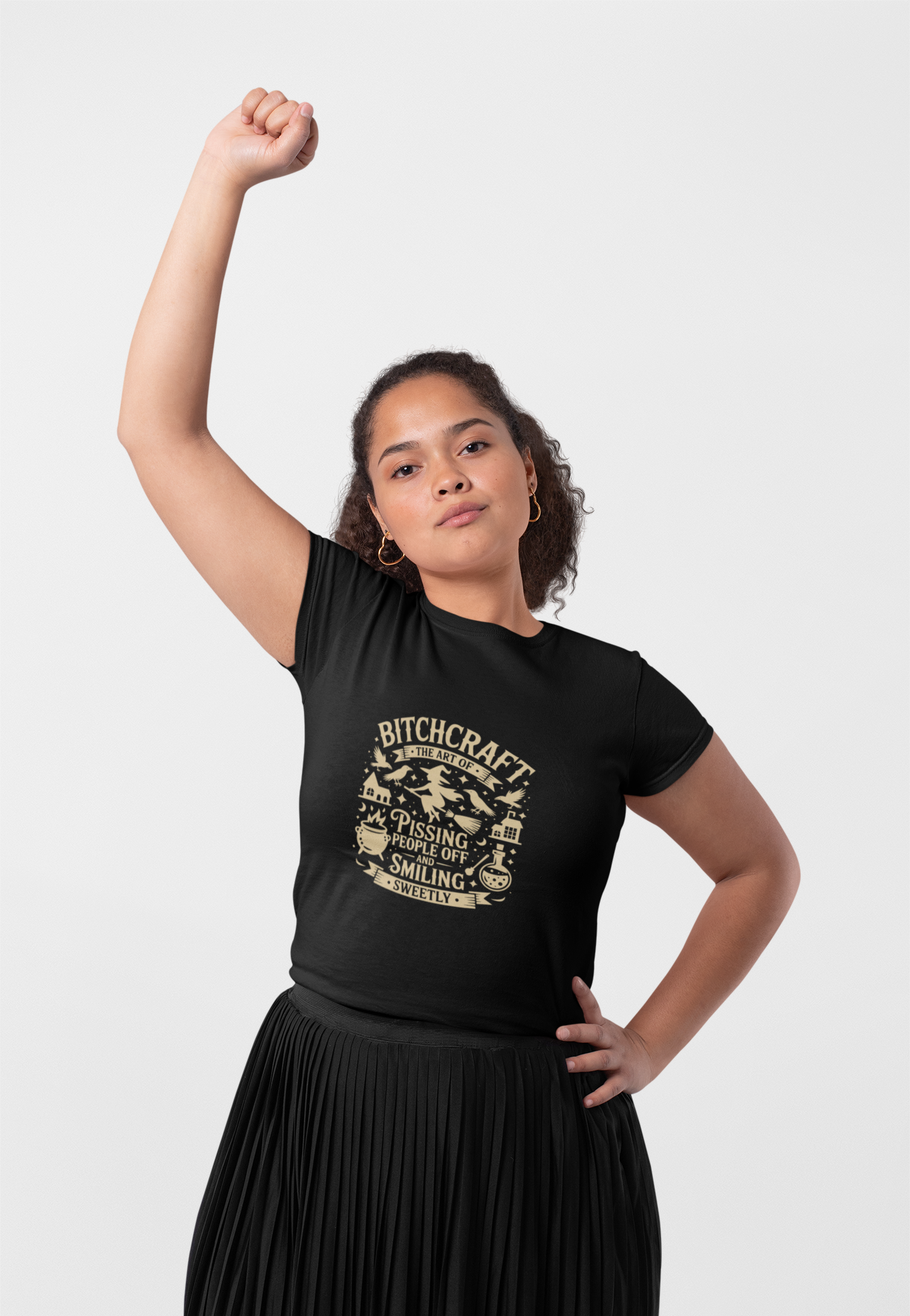 Black Bitchcraft Unisex Tee: Magical Attitude Shirt, Witchy Apparel, Unique Gift, Humor T-Shirt, Fun Everyday Wear