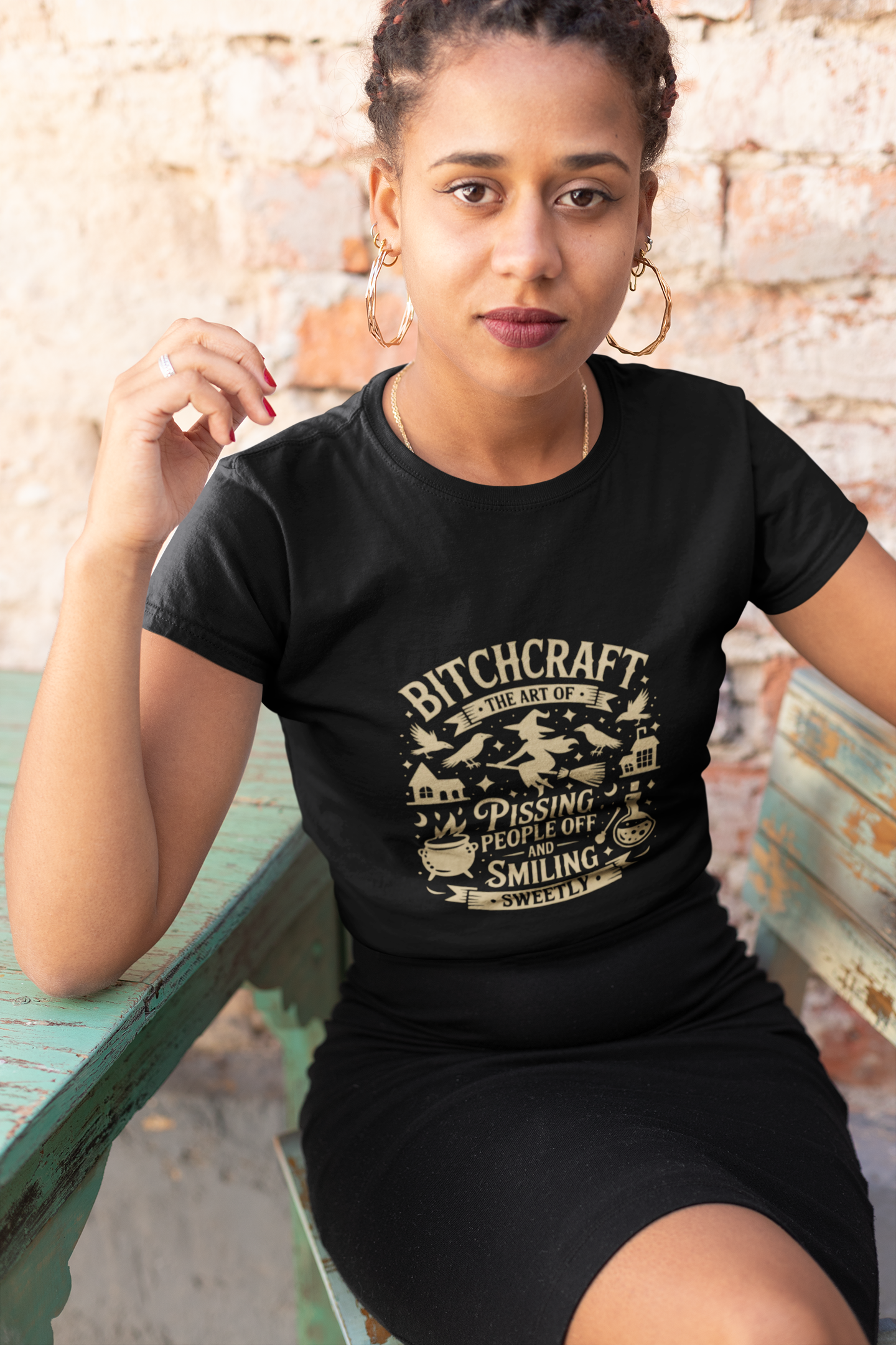 Black Bitchcraft Unisex Tee: Magical Attitude Shirt, Witchy Apparel, Unique Gift, Humor T-Shirt, Fun Everyday Wear