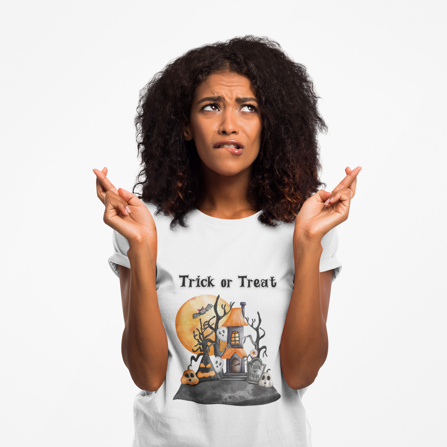 Funny Trick or Treat  Unisex Tee: Magical Attitude Shirt, Witchy Apparel, Unique Gift, Humor T-Shirt, Fun Everyday Wear
