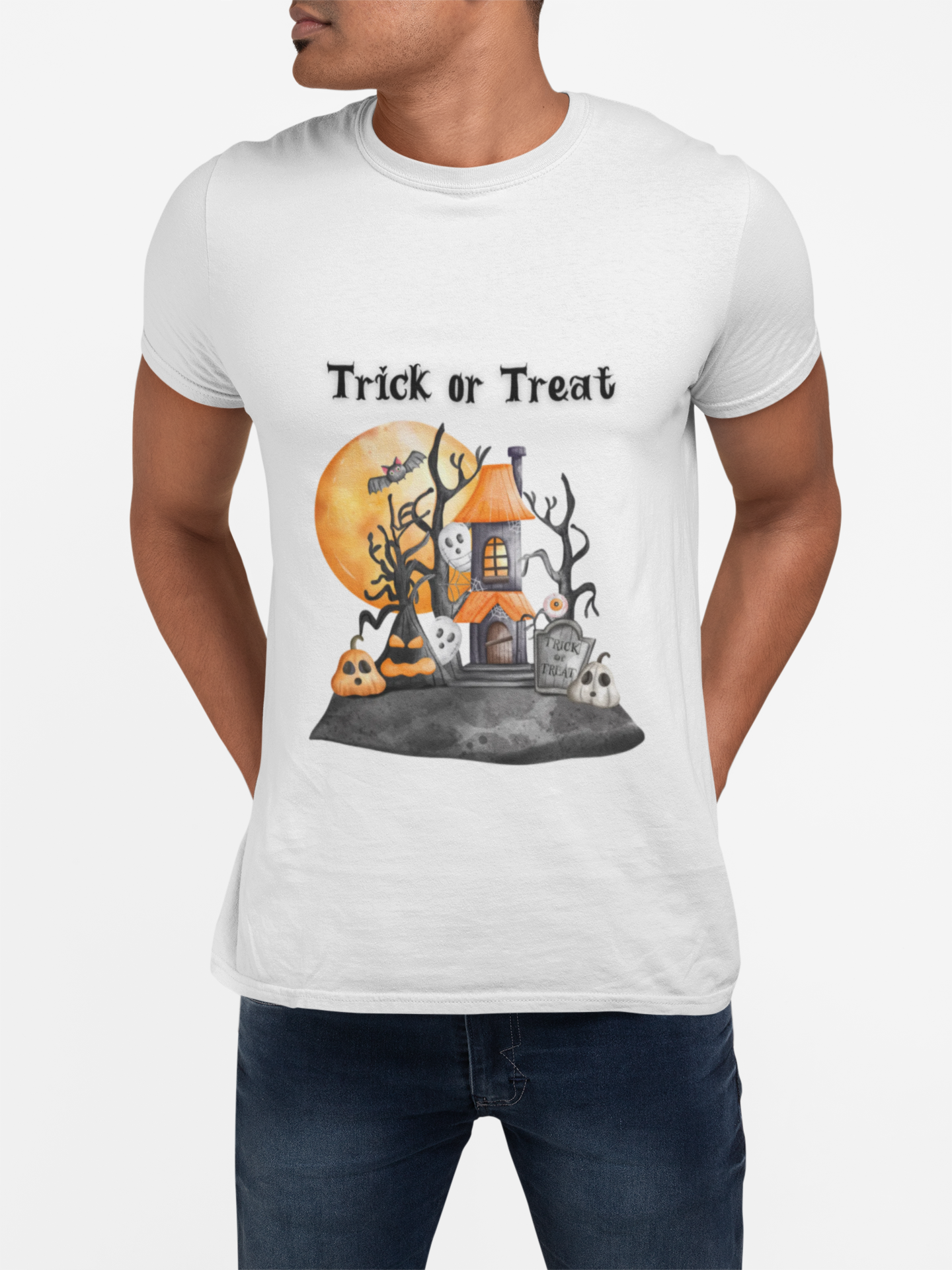 Funny Trick or Treat  Unisex Tee: Magical Attitude Shirt, Witchy Apparel, Unique Gift, Humor T-Shirt, Fun Everyday Wear