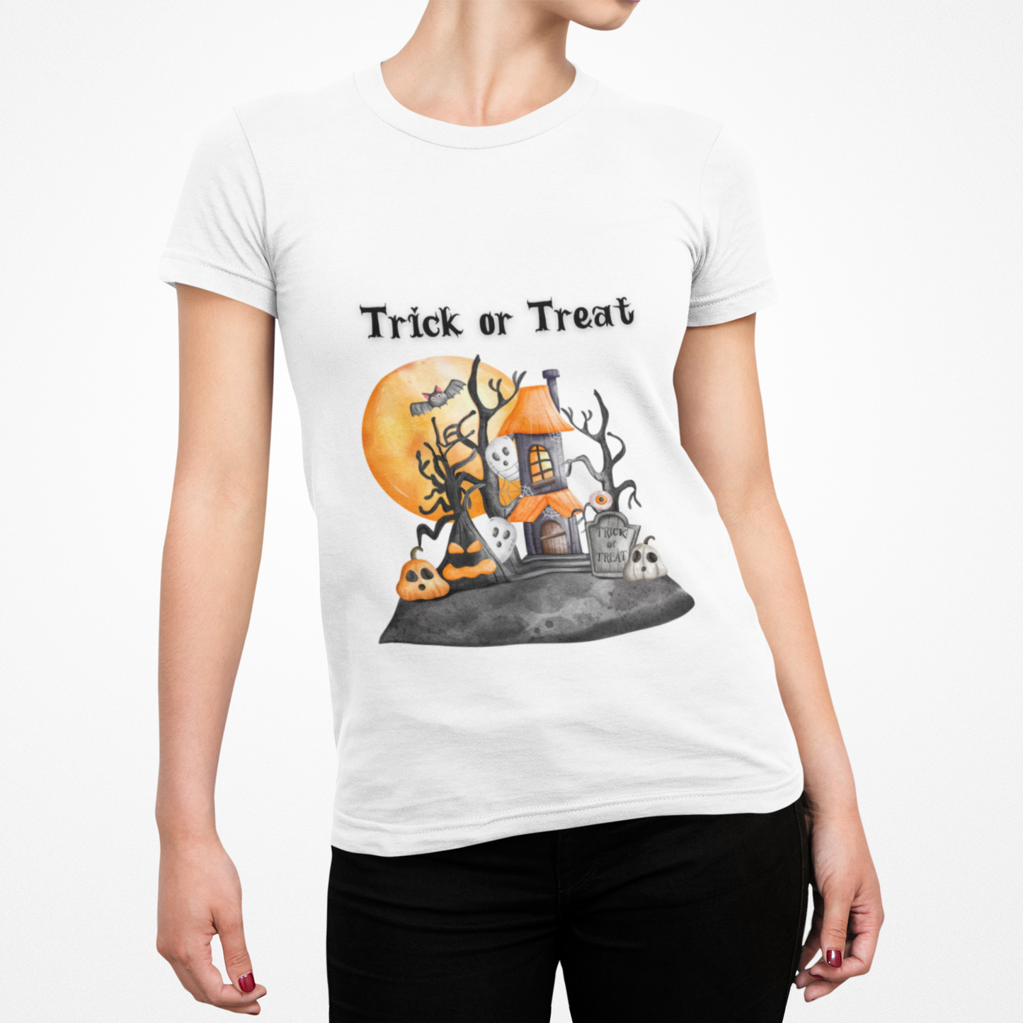 Funny Trick or Treat  Unisex Tee: Magical Attitude Shirt, Witchy Apparel, Unique Gift, Humor T-Shirt, Fun Everyday Wear