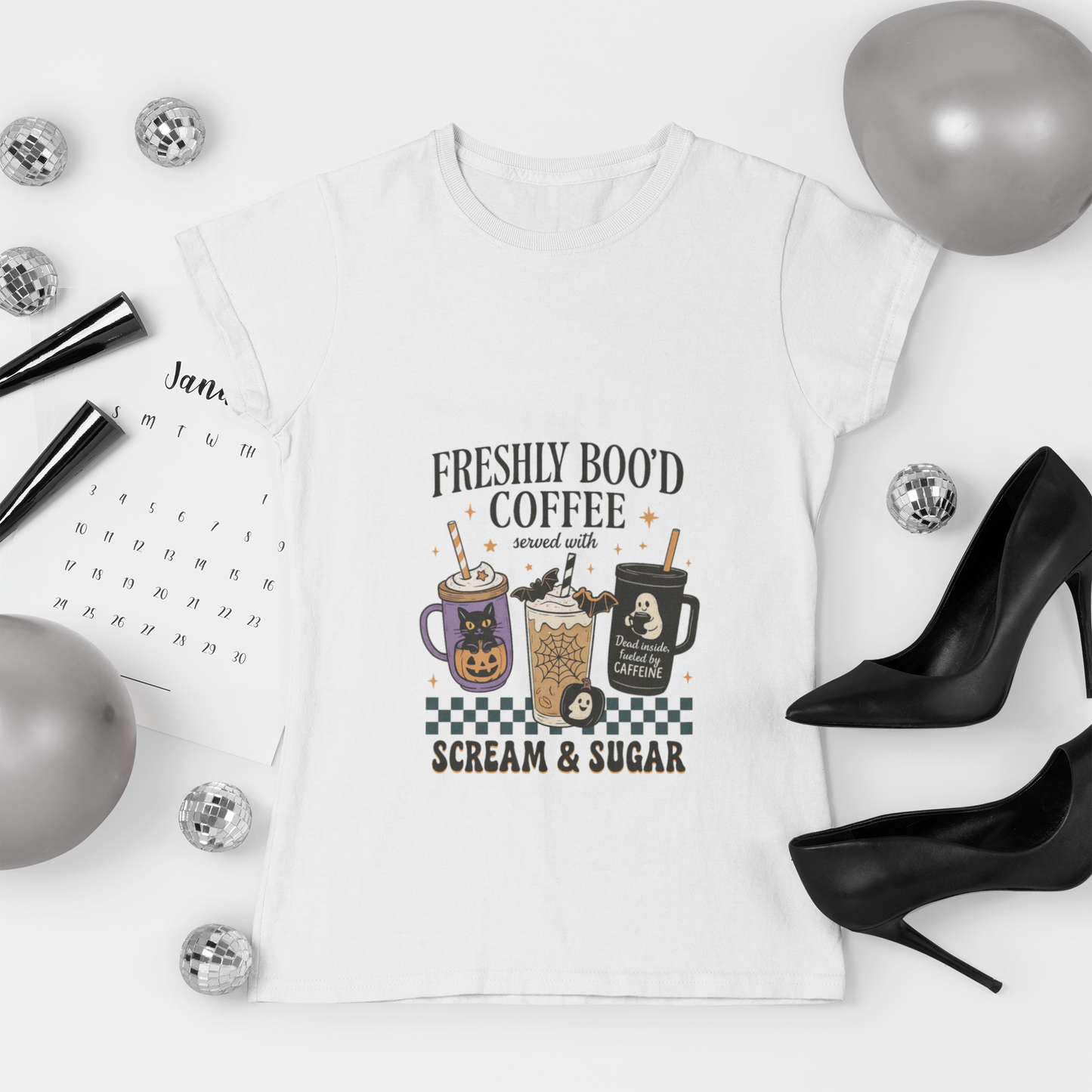 Freshly Boo'd Coffee Served with Scream & Sugar Unisex Tee: Magical Attitude Shirt, Witchy Apparel, Unique Gift, Humor T-Shirt, Fun Everyday Wear