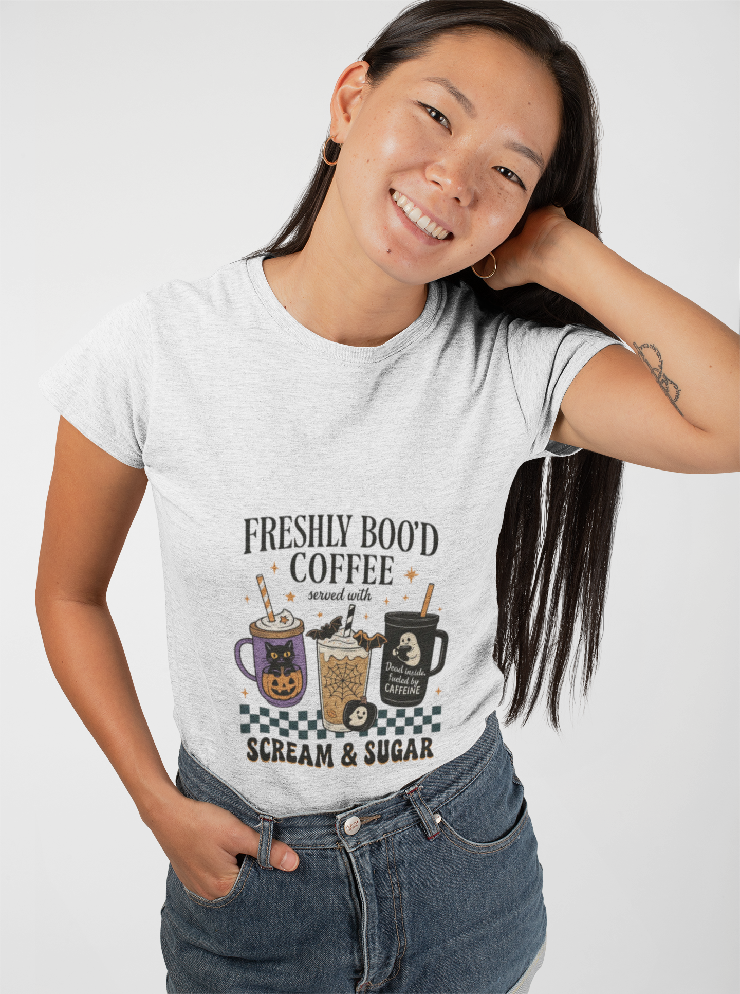 Freshly Boo'd Coffee Served with Scream & Sugar Unisex Tee: Magical Attitude Shirt, Witchy Apparel, Unique Gift, Humor T-Shirt, Fun Everyday Wear