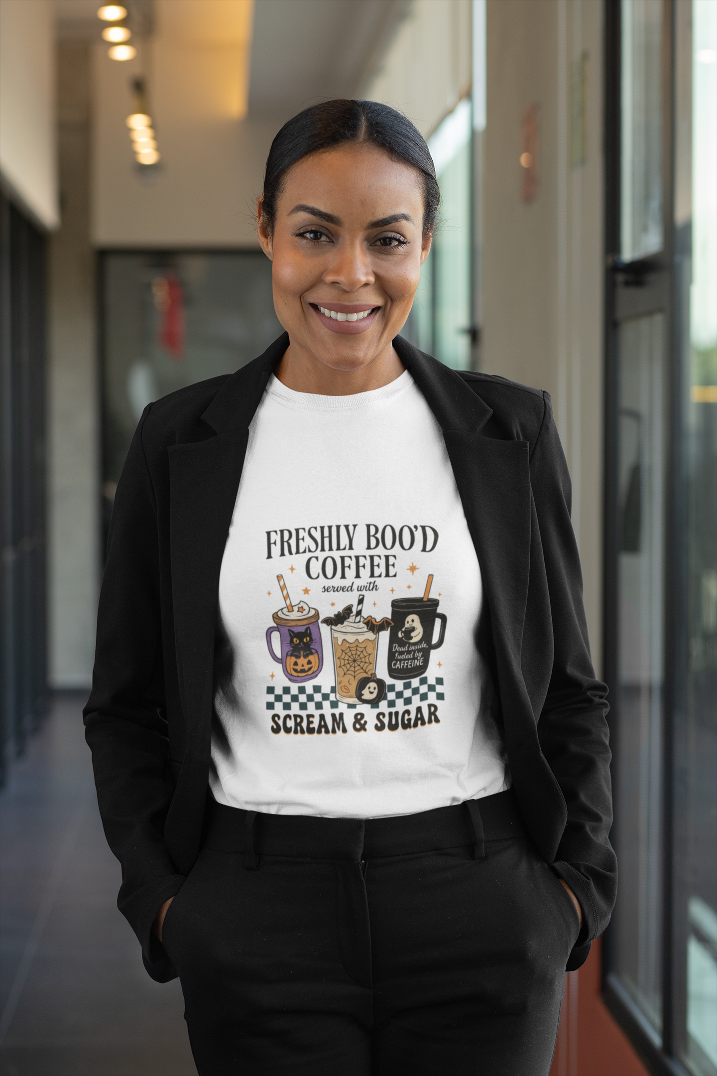 Freshly Boo'd Coffee Served with Scream & Sugar Unisex Tee: Magical Attitude Shirt, Witchy Apparel, Unique Gift, Humor T-Shirt, Fun Everyday Wear