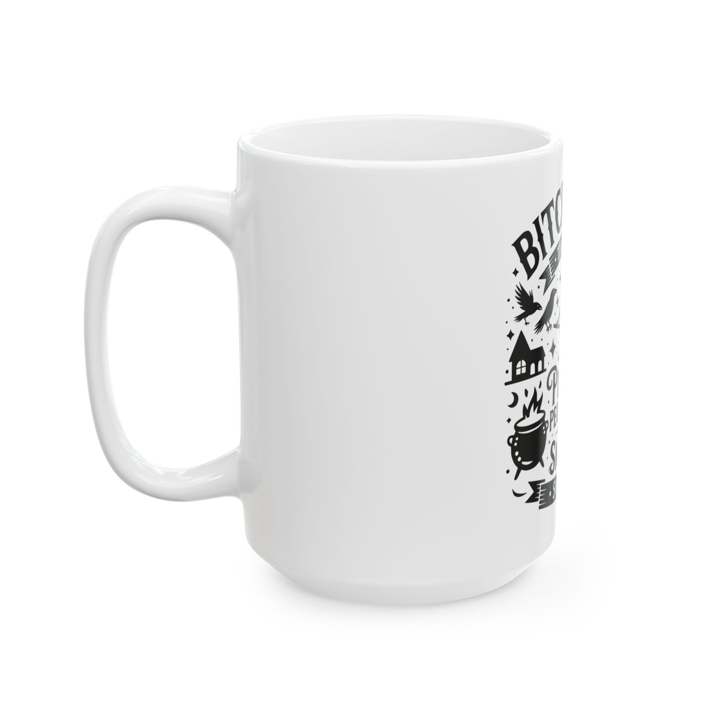 Bitchcraft Black and White Ceramic Mug, Inspirational Coffee Cup, Heartfelt Gift, Self-Care, Home Decor, Morning Routine, Thoughtful Present