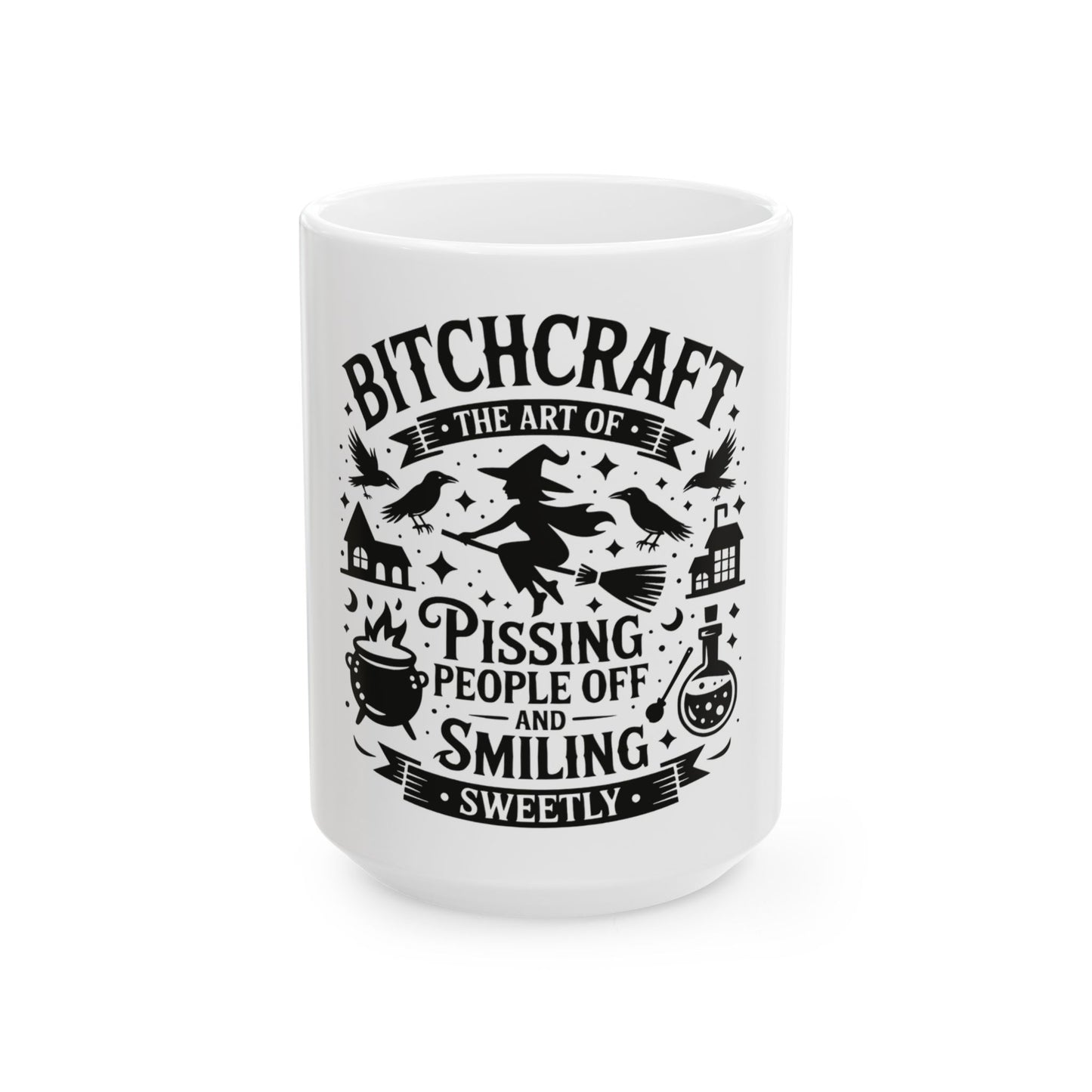 Bitchcraft Black and White Ceramic Mug, Inspirational Coffee Cup, Heartfelt Gift, Self-Care, Home Decor, Morning Routine, Thoughtful Present