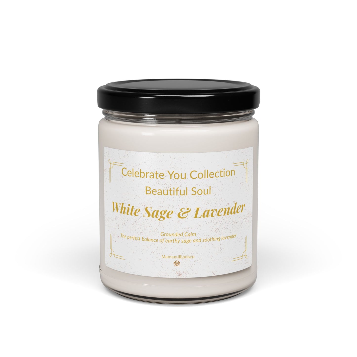 Celebrate You Collection:  Beautiful Soul - White Sage & Lavender Relaxing Scented Soy Candle, Aromatherapy Candle, Gift for Her, Home Decor, Self-Care, Zen Meditation