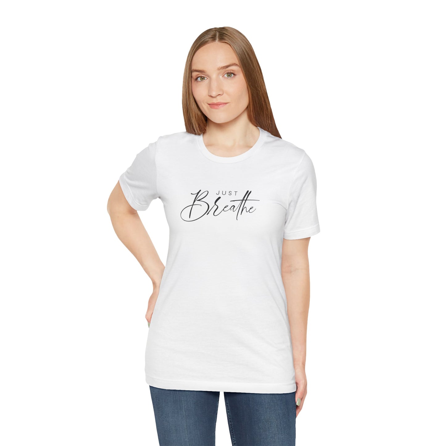 Just Breathe Short Sleeve Tee - Unisex T-shirt for Everyday Wear, Casual Gift, Trendy Apparel, Perfect for Self-Expression, [...]