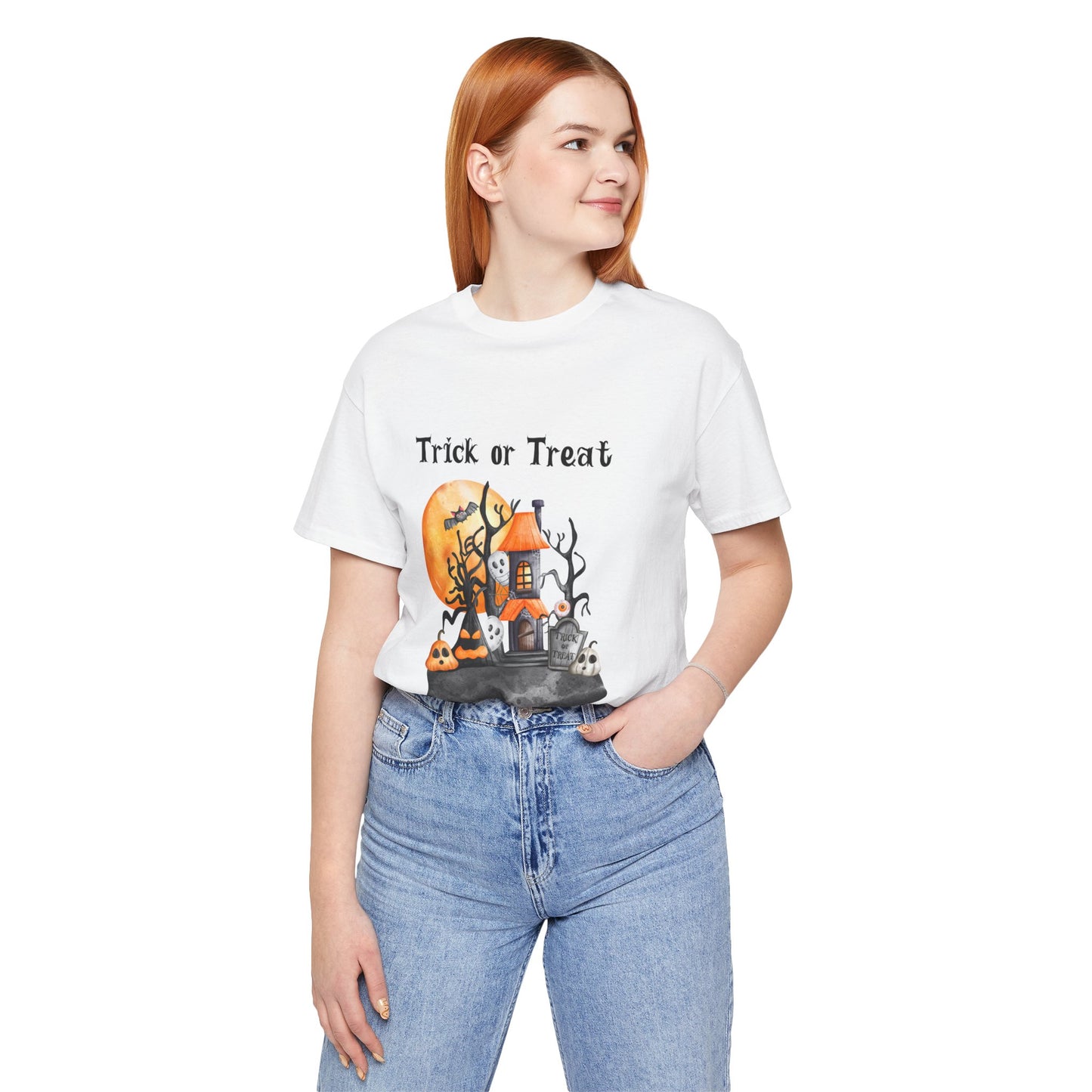 Funny Trick or Treat  Unisex Tee: Magical Attitude Shirt, Witchy Apparel, Unique Gift, Humor T-Shirt, Fun Everyday Wear