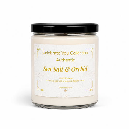 Authentic Scented Soy Candle — Sea Salt & Orchid — front product view
